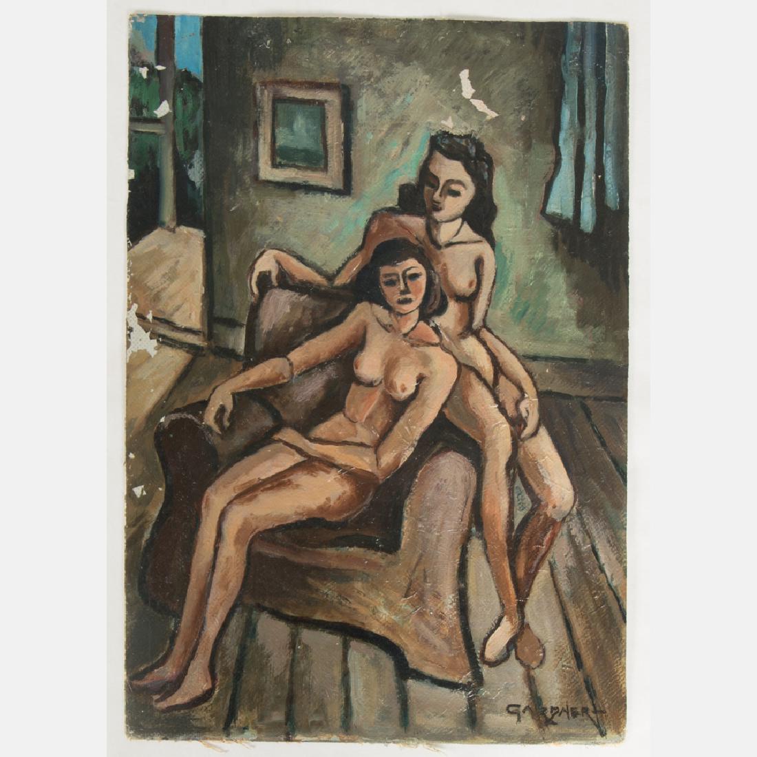 Fred Gardner (1880-1952) Two Women, 1947, Oil on (1 of 6)