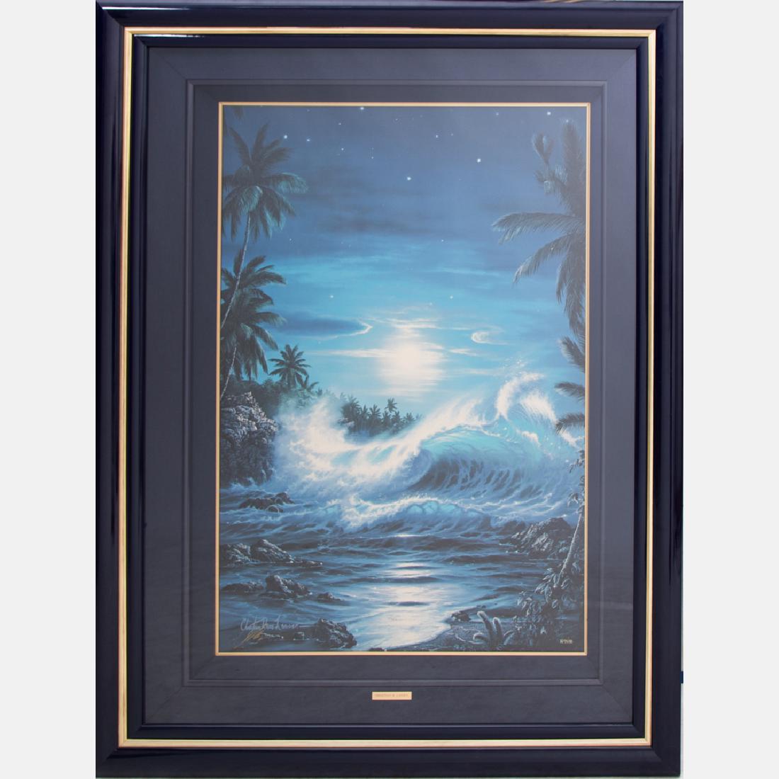 Christian Riese Lassen (20th Century) Moonlit Tropical (1 of 3)