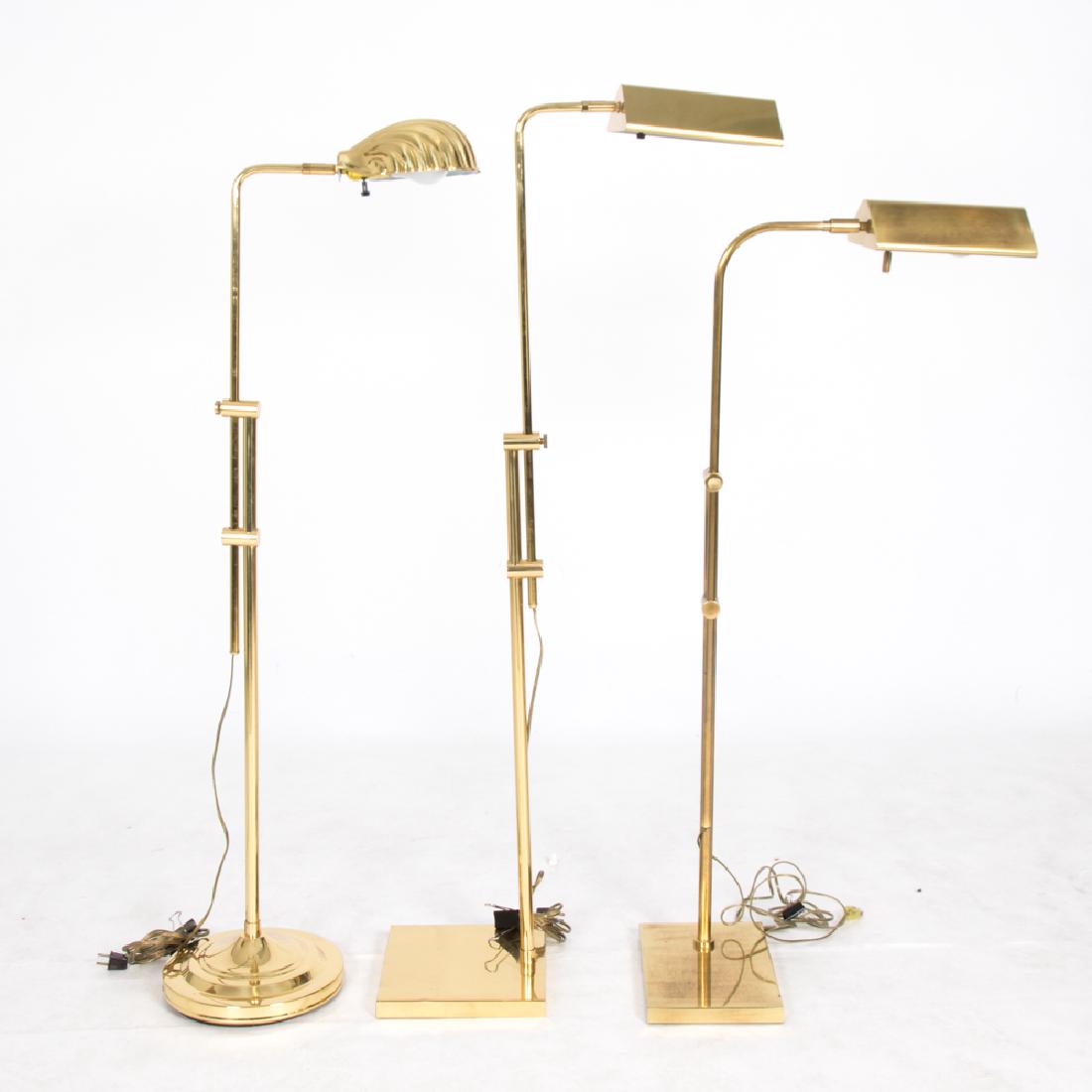 A Group of Three Brass Adjustable Floor Lamps, 20th (1 of 3)