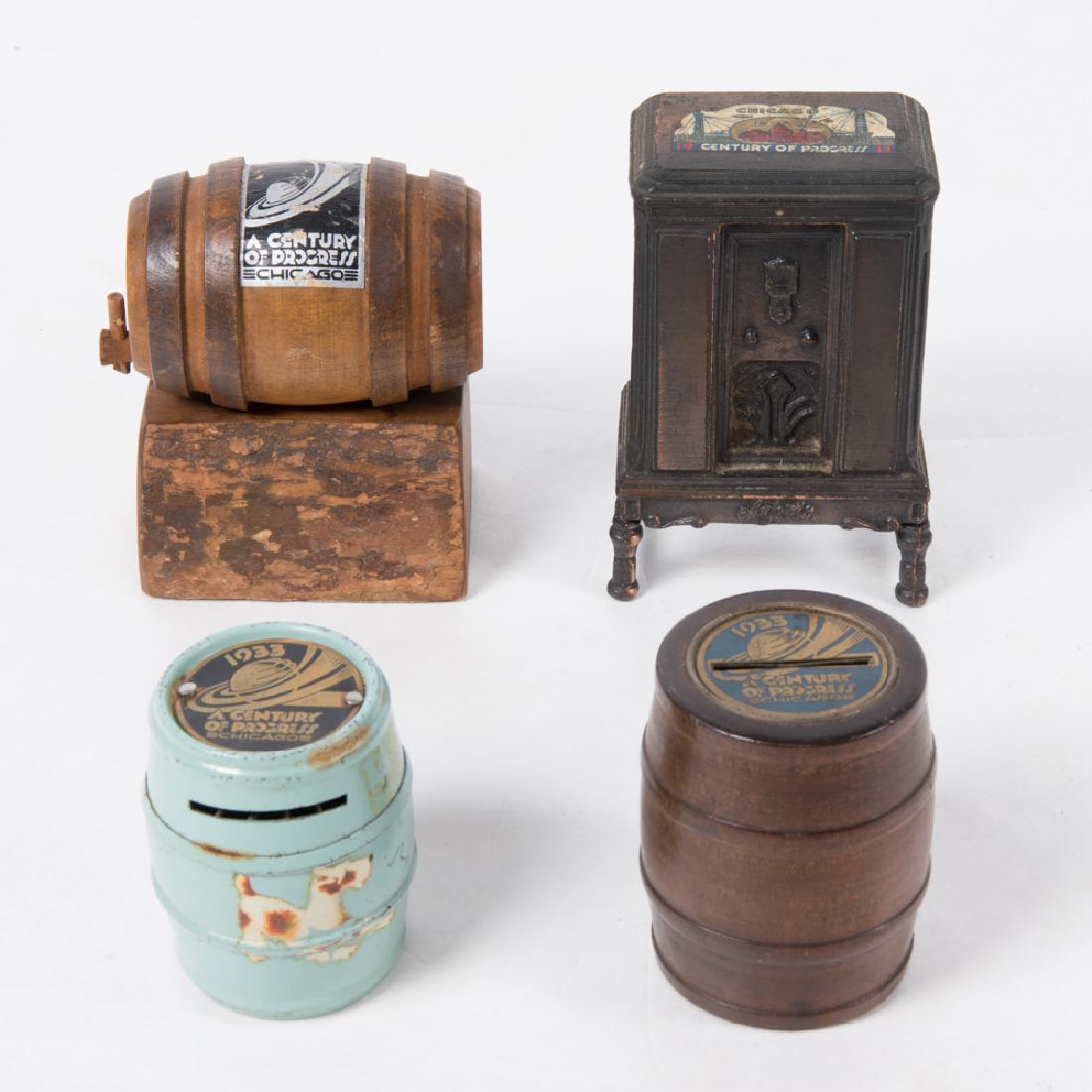 A Group of Three Metal and Wooden Still Banks from the (1 of 3)