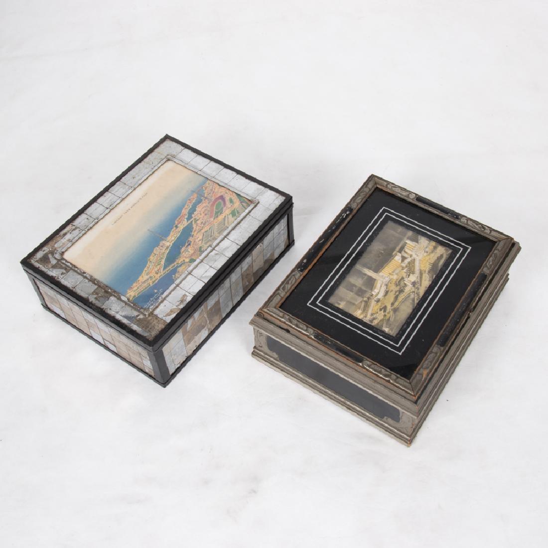 Two Painted Hardwood and Metal Souvenir Jewelry Boxes (1 of 5)
