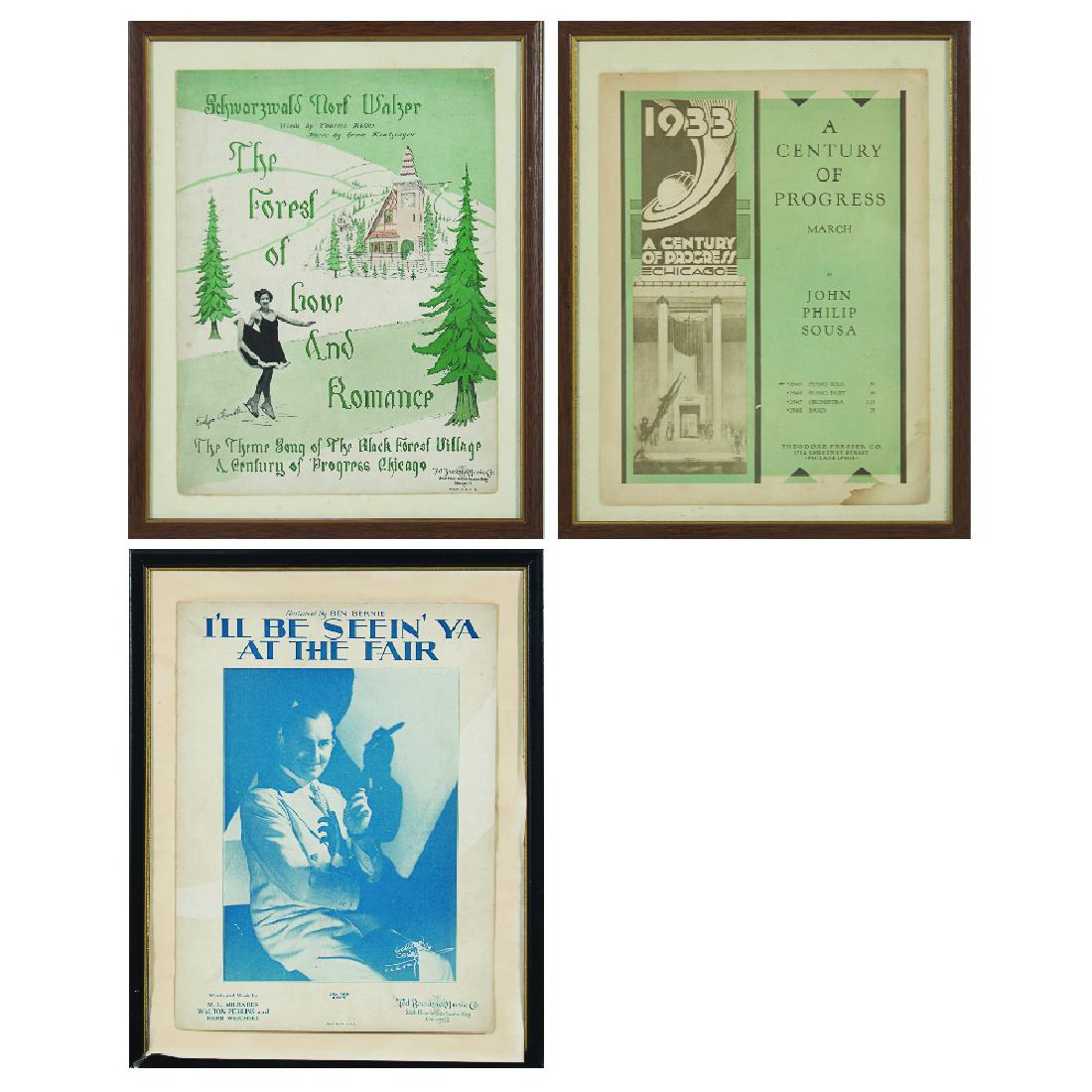A Group of Three Framed Pieces of Sheet Music by (1 of 12)
