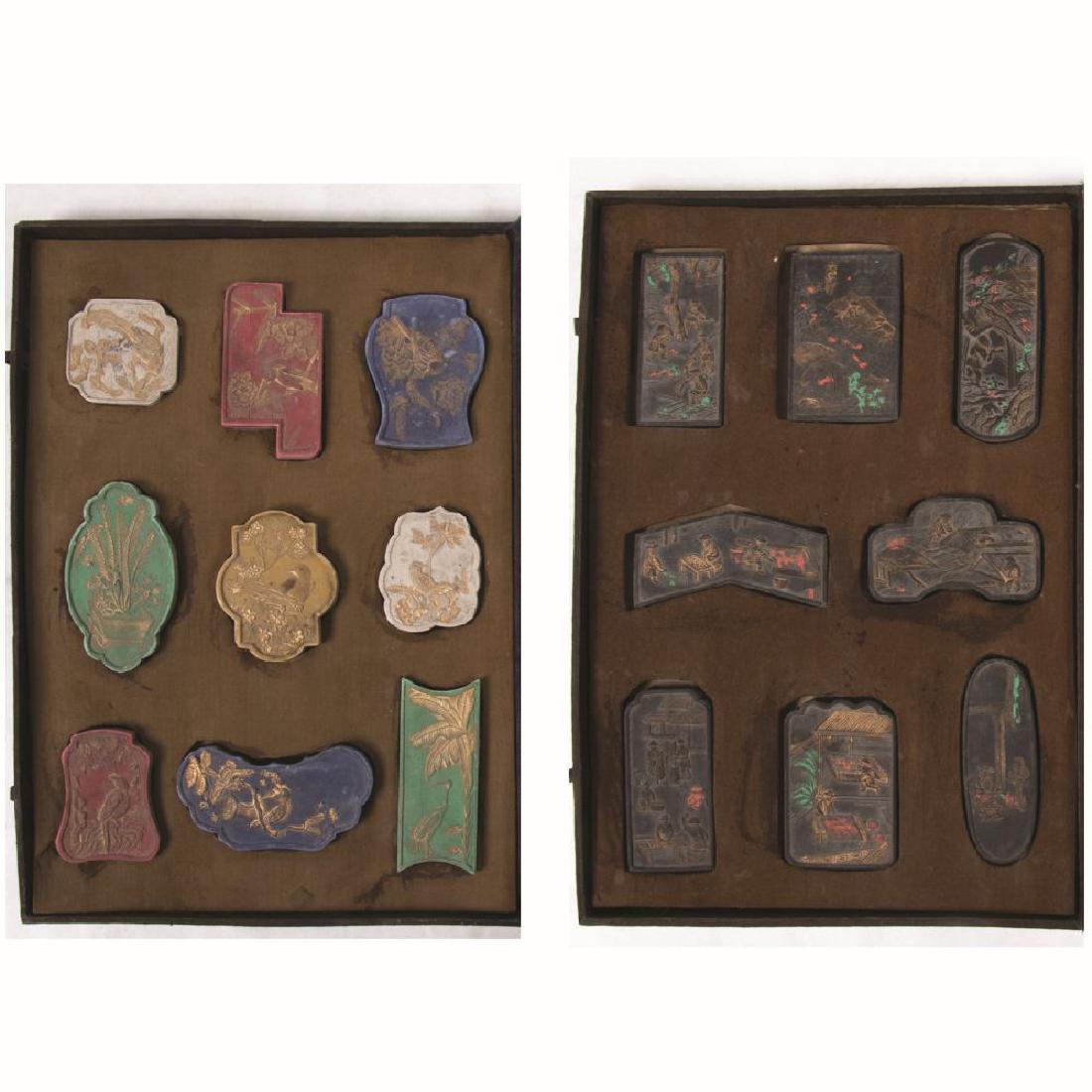 A Group of Seventeen Chinese Carved and Gilt Decorated (1 of 5)