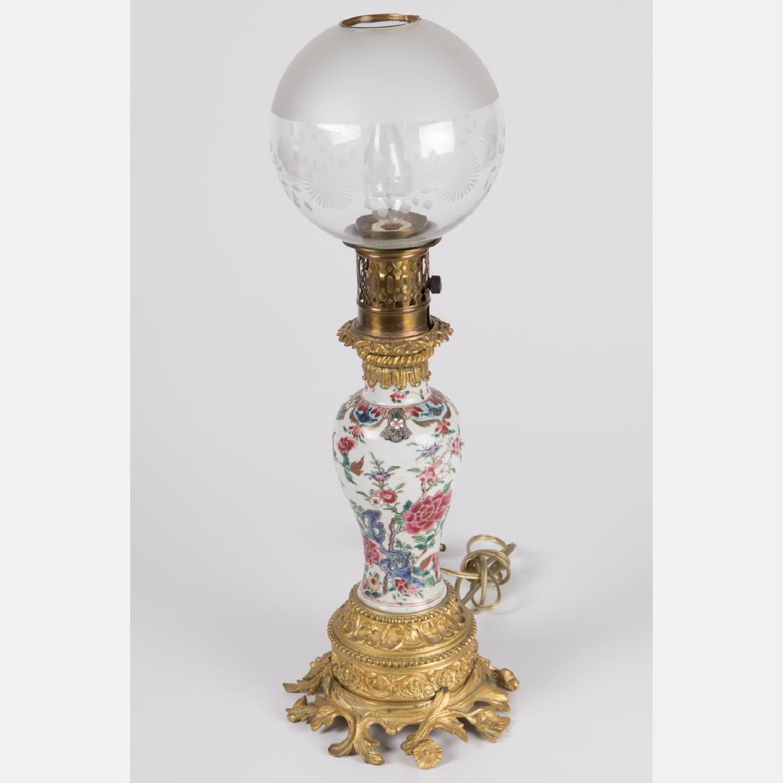 A French Gilded Bronze Table Lamp, 20th Century, (1 of 2)