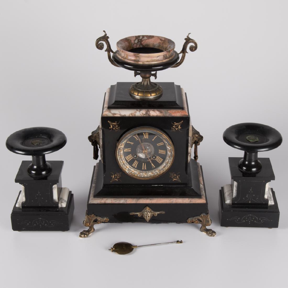 A French Empire Revival Marble and Black Slate Mantel (1 of 3)