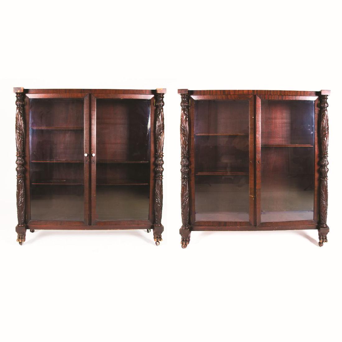 A Pair of American Empire Style Mahogany Bookcases, (1 of 15)