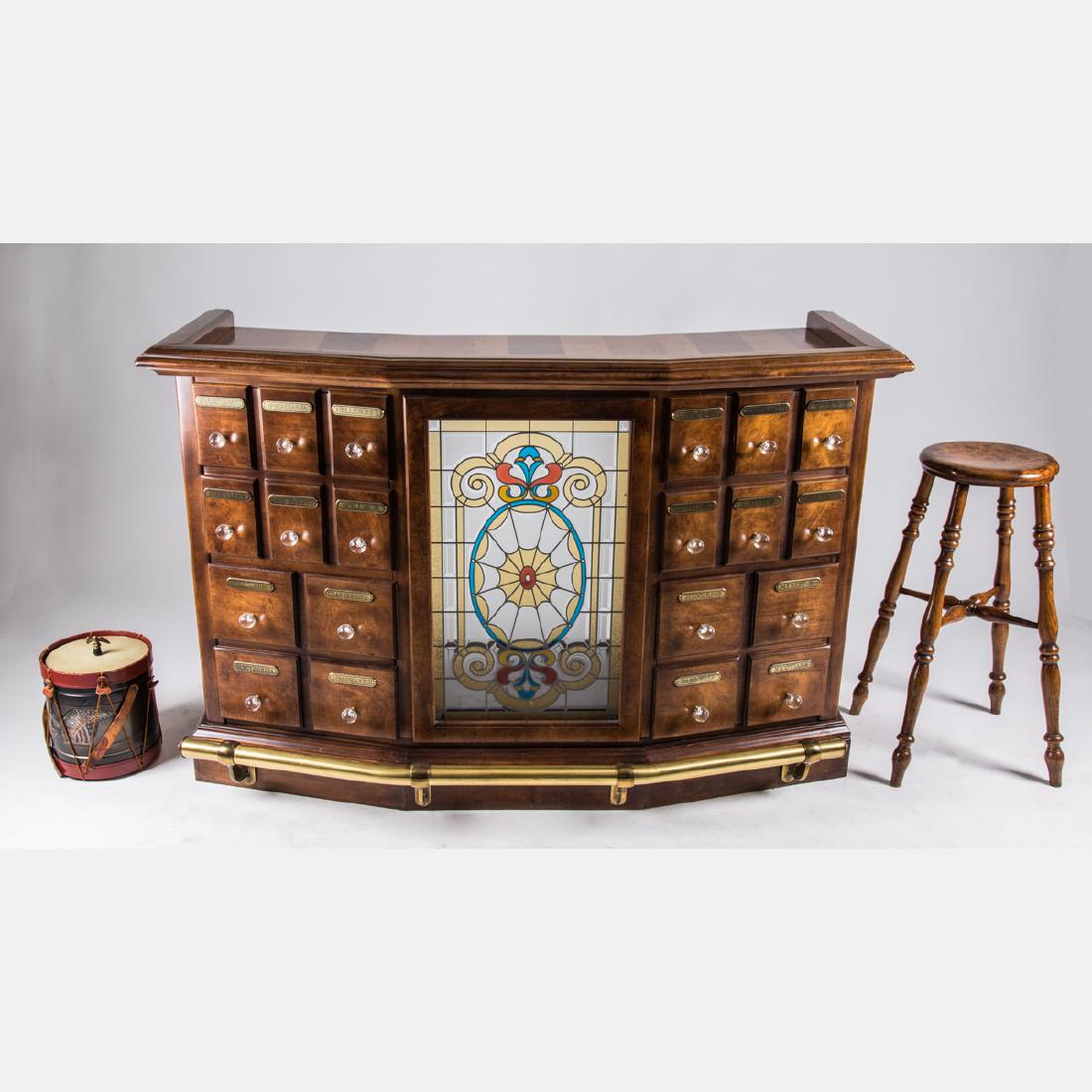 An English Pub Style Stained Hardwood, Brass and Glass (1 of 5)