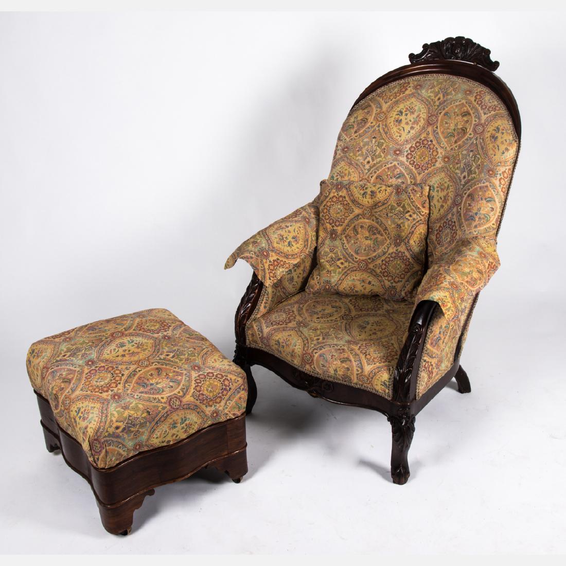 An American Victorian Walnut Gentleman's Chair with (1 of 2)