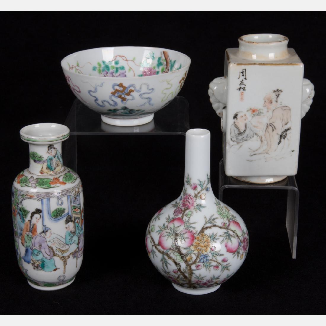 A Group of Three Diminutive Chinese Porcelain Vases, (1 of 9)