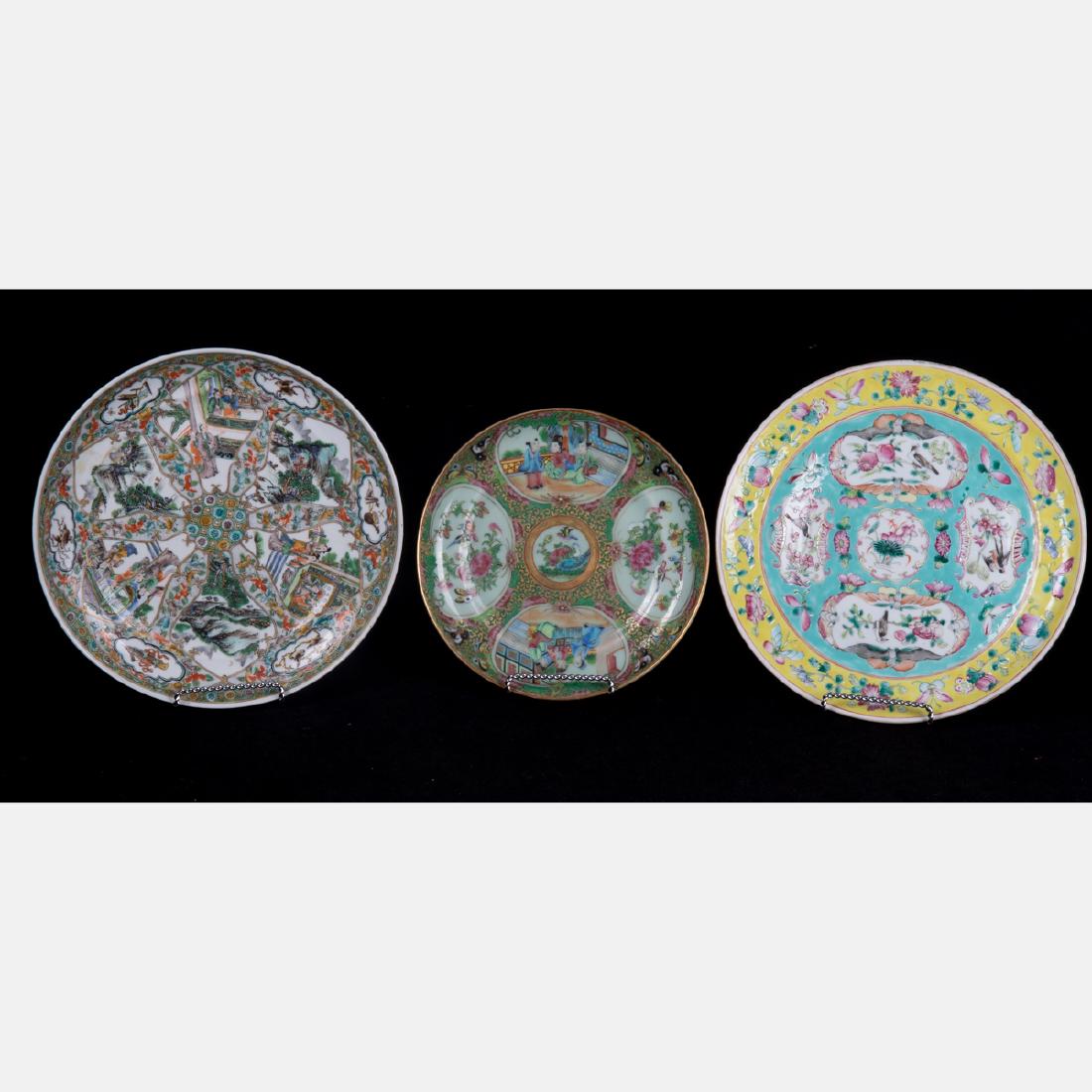 A Group of Three Chinese Rose Medallion Porcelain (1 of 7)