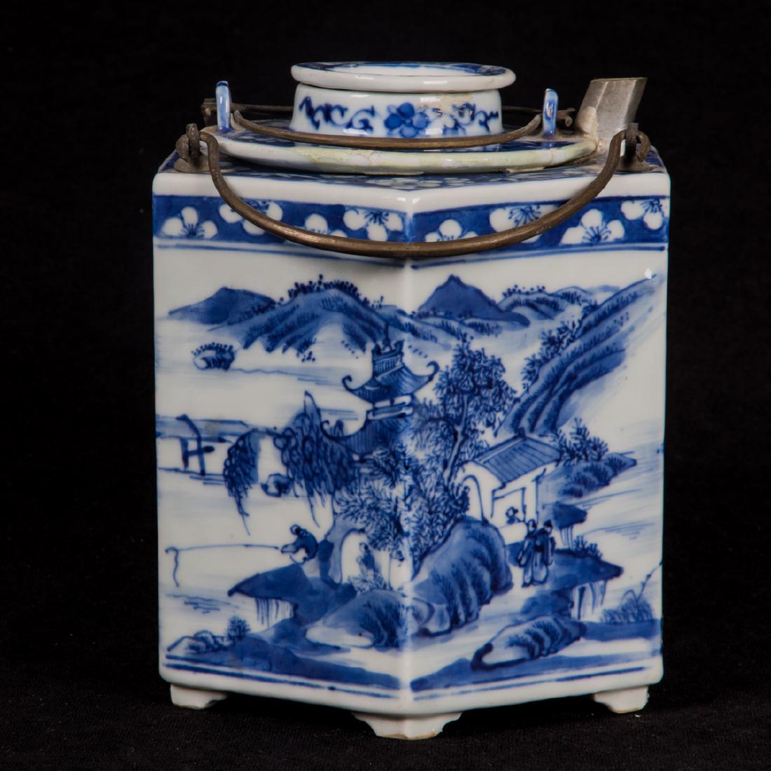 A Chinese Blue and White Porcelain Insulated, Hexagonal (1 of 4)