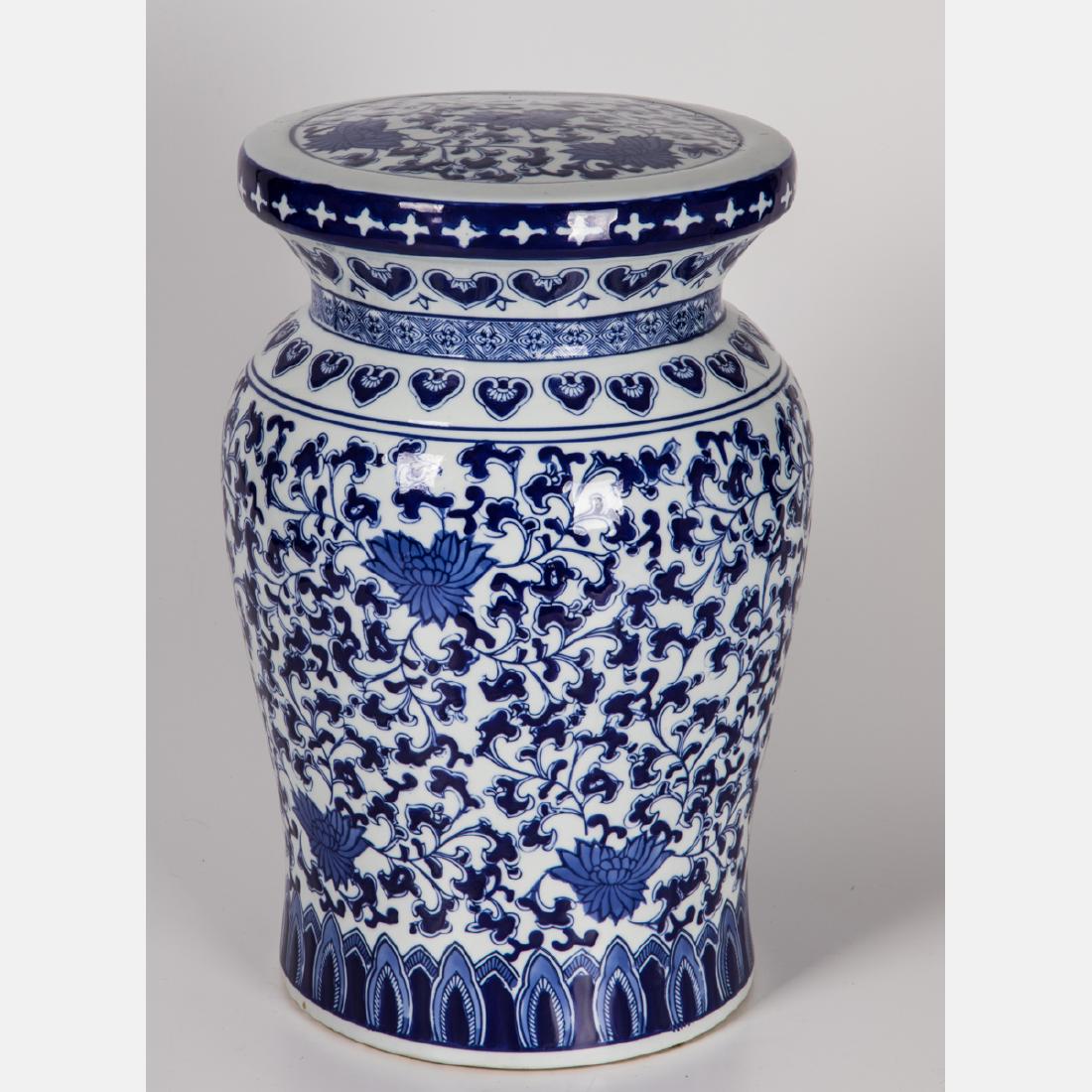 A Chinese Blue and White Porcelain Garden Stool, 20th