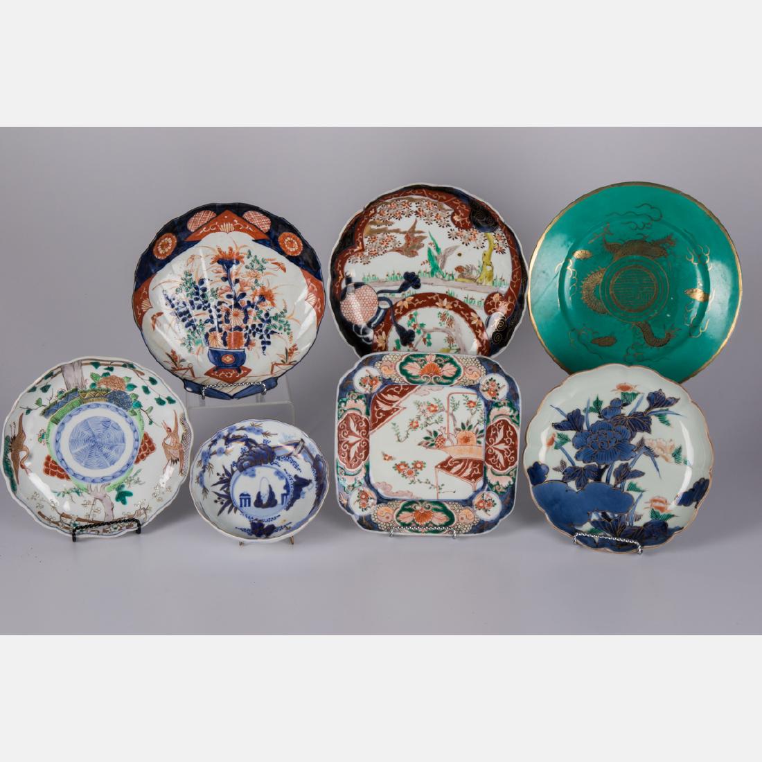 A Group of Six Japanese Imari Porcelain Serving Items, (1 of 8)