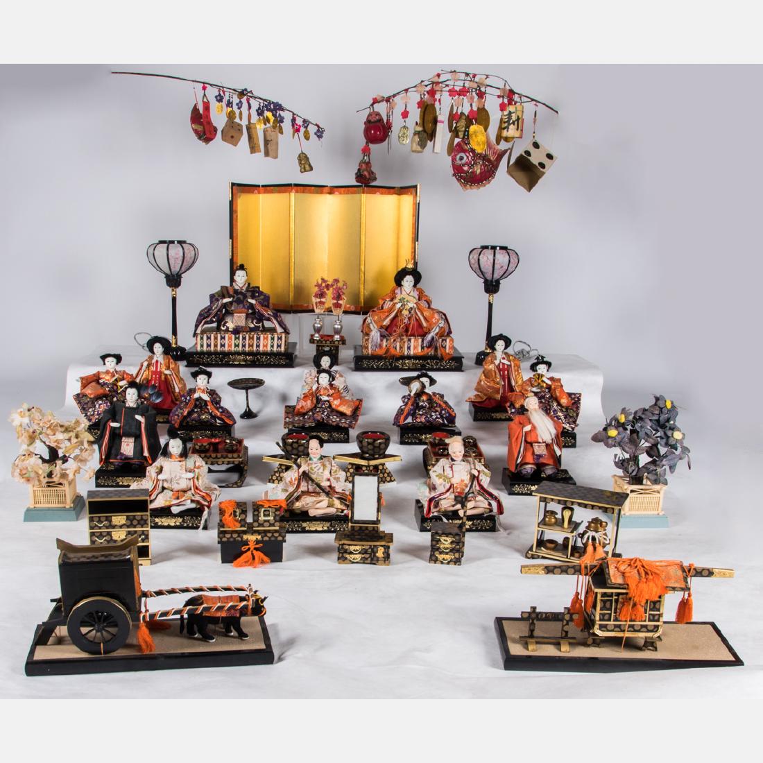 A Group of Japanese Composite Hina Dolls with (1 of 6)