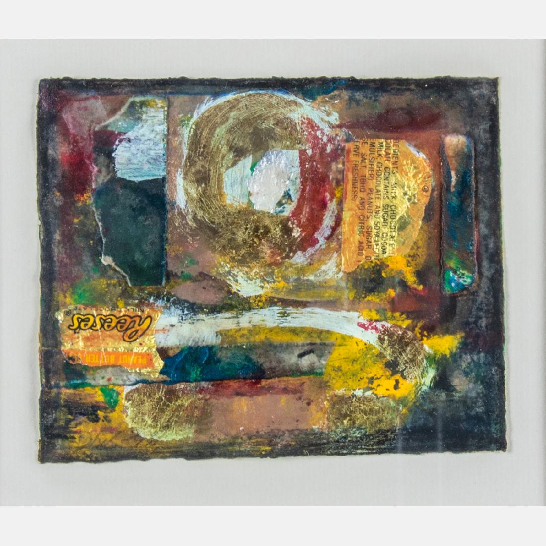 David Clyde Driskell (b. 1931) Sweet Treat, Mixed media: David Clyde Driskell (b. 1931) Sweet Treat, Mixed media collage, Signed and titled on verso. Framed dimensions: h: 12 1/2 x w: 13 1/4 in. H: 4 W: 4 7/8 in.