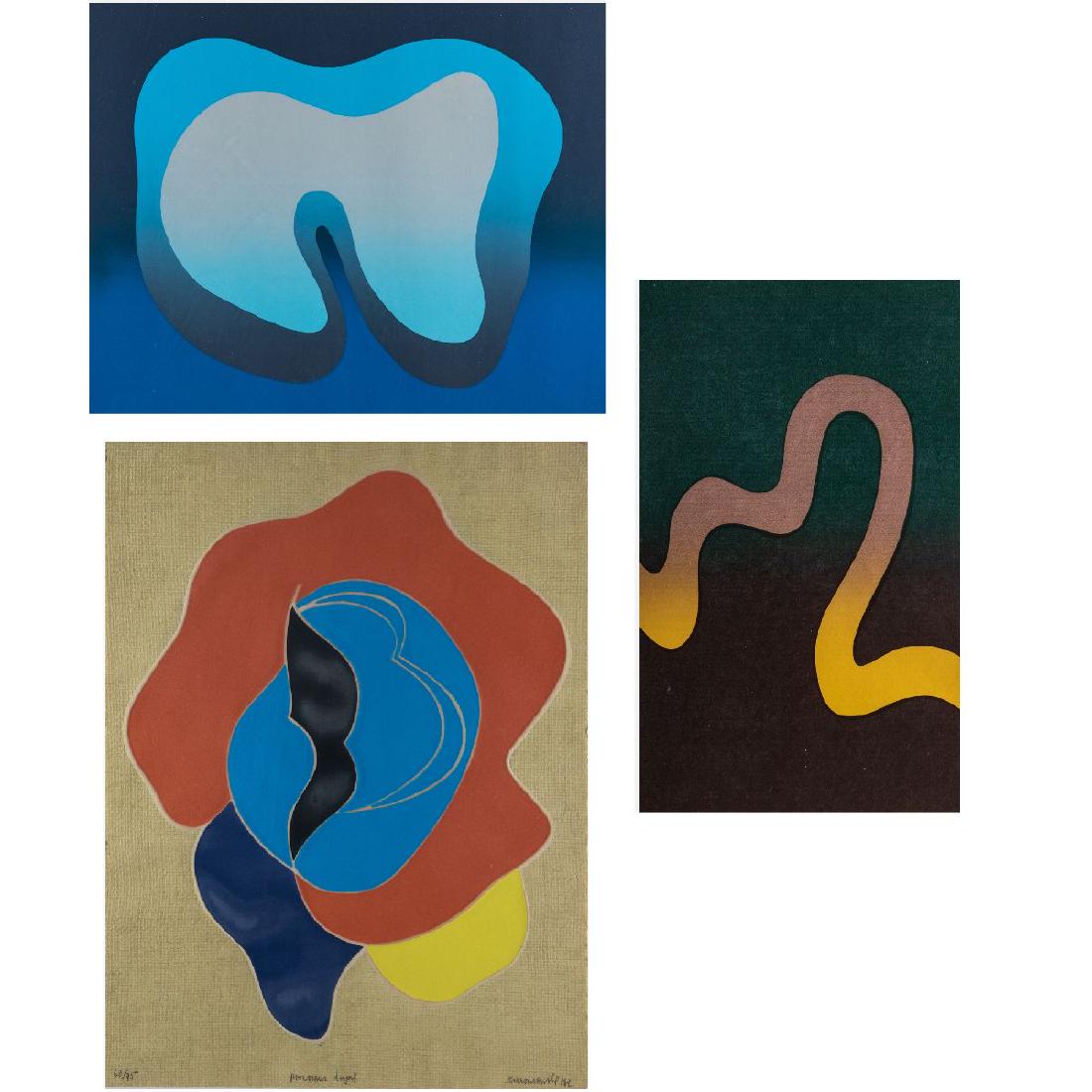 A Group of Three Framed Decorative Lithographs by (1 of 18)