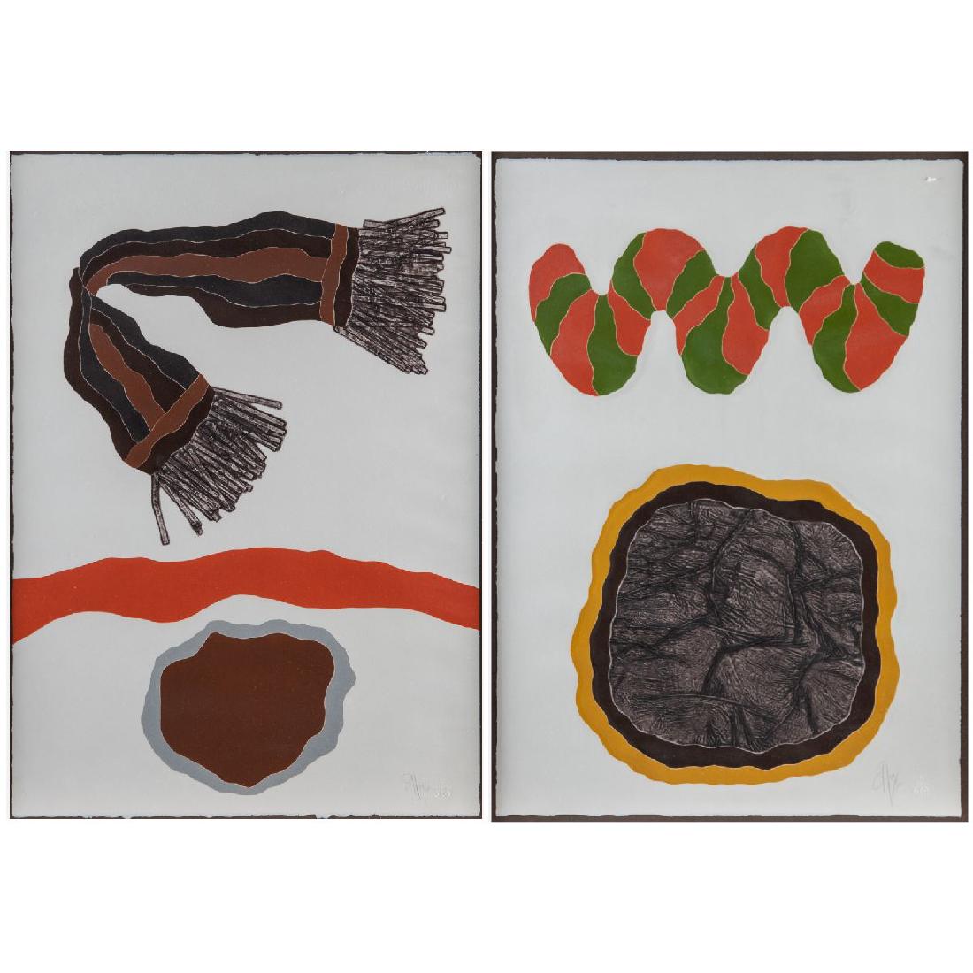 Donald Jay Saff (b. 1937) 'Scarf with Brown Circle A' (1 of 9)