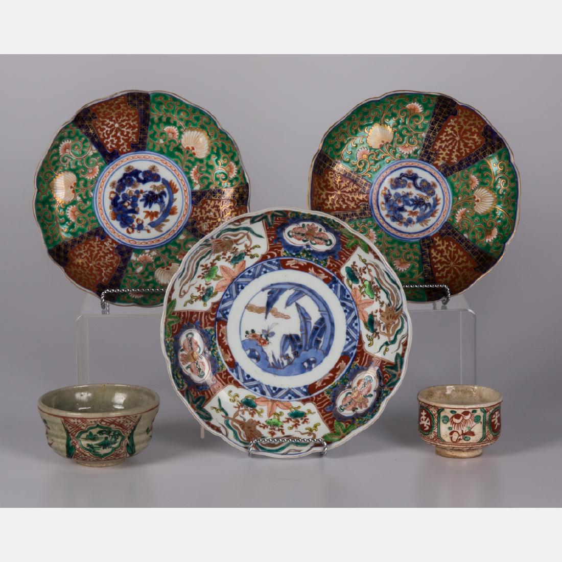 A Group of Three Japanese Imari Porcelain Plates, (1 of 9)