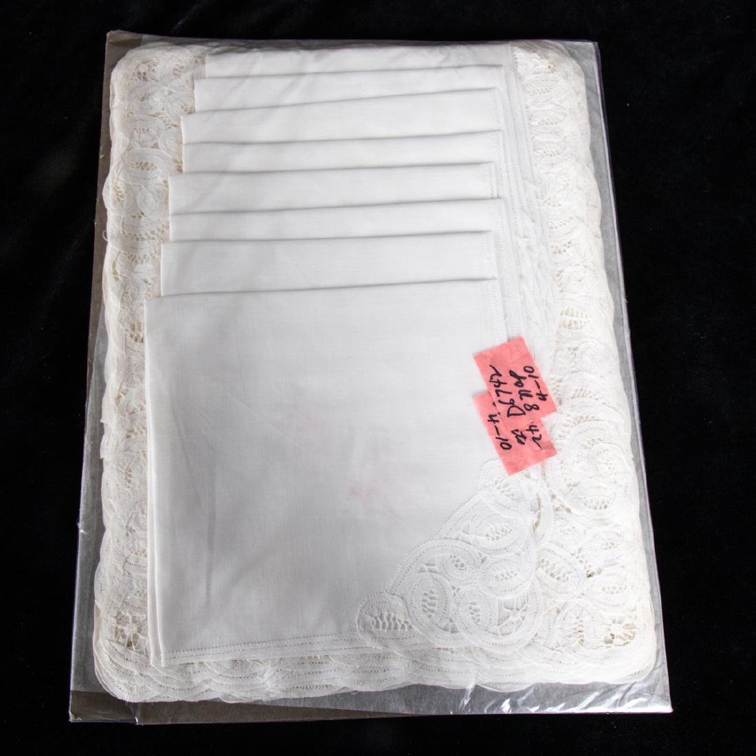 A Suppercloth Set of Table Linens with Lace Boarder, (1 of 2)