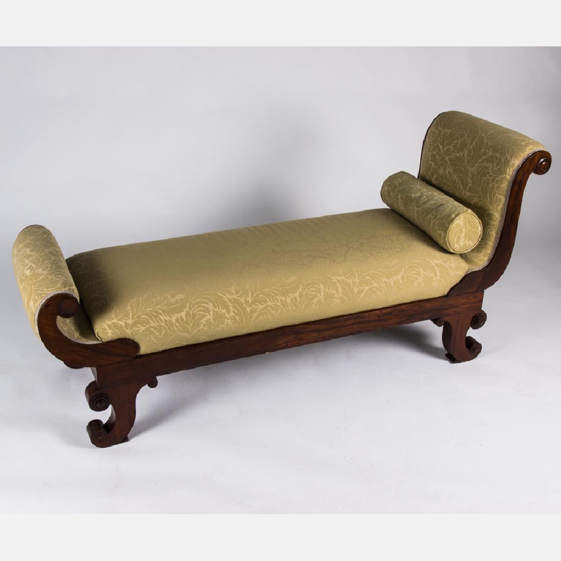 An Empire Style Mahogany Chaise Lounge, 19th Century. (1 of 2)