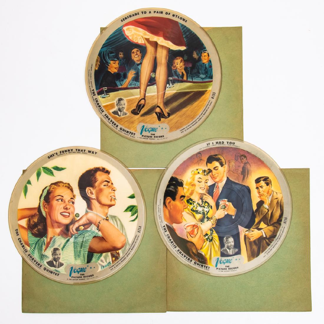 A Group of Three Vogue Picture Records, Sav-way: A Group of Three Vogue Picture Records, Sav-way Records, 10 in. Vinyl Records, 20th Century, All featuring Charlie Shavers Quintet, including: 'Musicomania/If I Had You, The Charlie Shavers Quintet' (