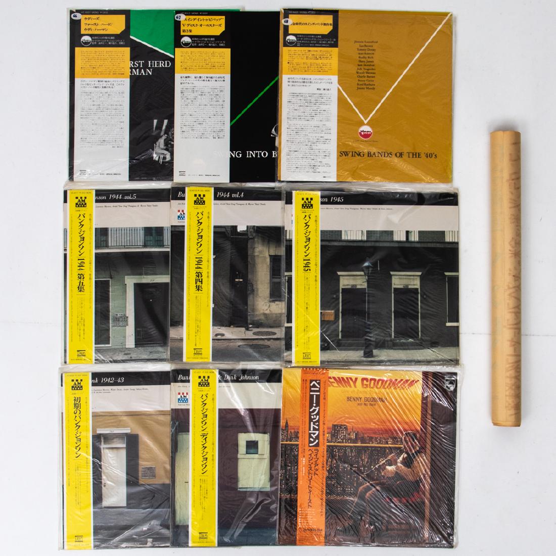 A Group of Nine 12 in. Vinyl LPs Imported from Japan,: A Group of Nine 12 in. Vinyl LPs Imported from Japan, 20th Century, Including: 'Woody's First Herd, Woody Herman' (Dan Records VC-5007 Mono); 'Swing Into Bebop' (Dan Records VC-5012 Mono); 'The Great 
