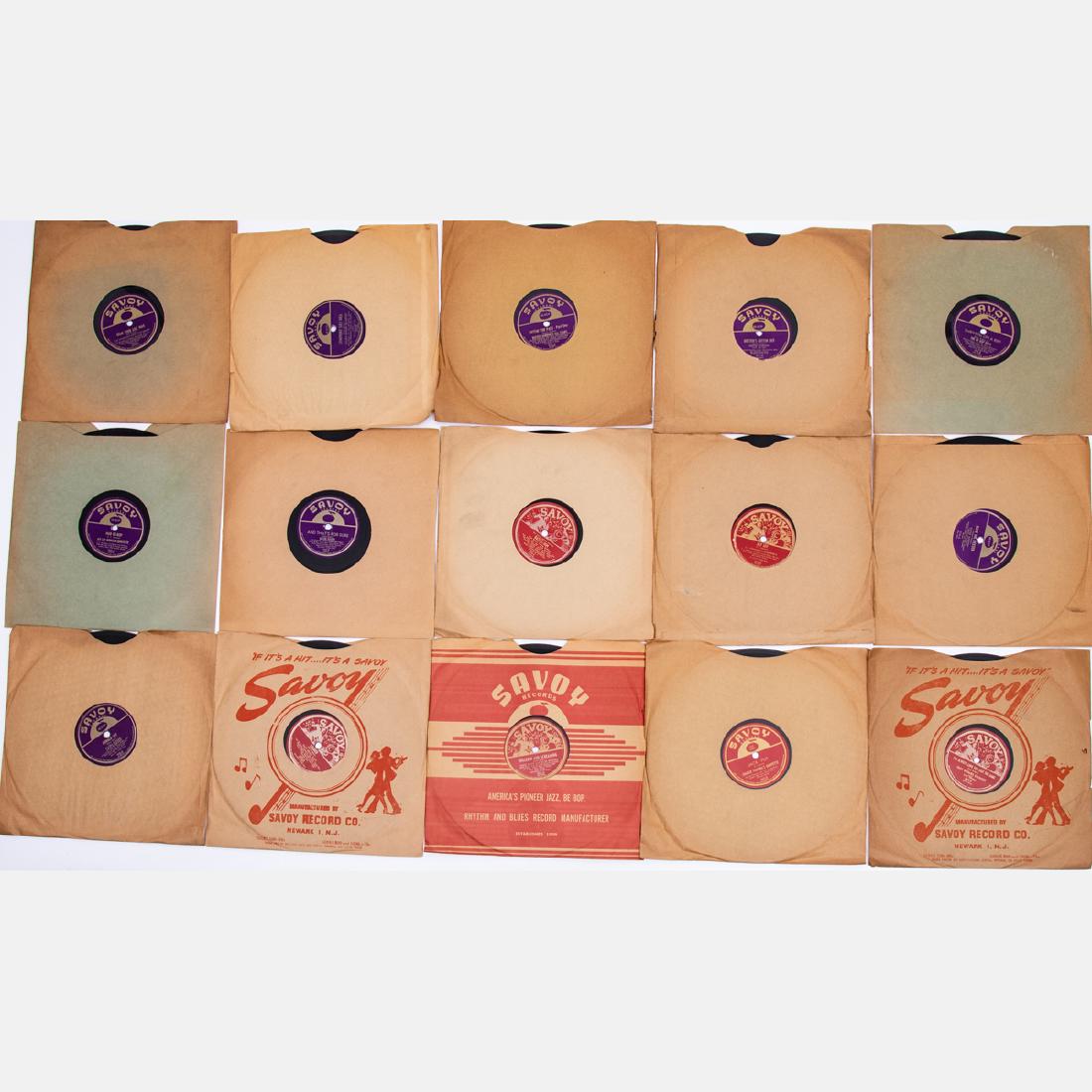 A Group of Fifteen Jazz Savoy Records 10 in. Shellac: A Group of Fifteen Jazz Savoy Records 10 in. Shellac 78s, 20th Century, Including: 'Loaded, Kai's Krazy Kats' (Savoy 602); 'Hollerin and Screaming, Eddie Davis and his Be Boppers' (Savoy 904); 'Jack-P