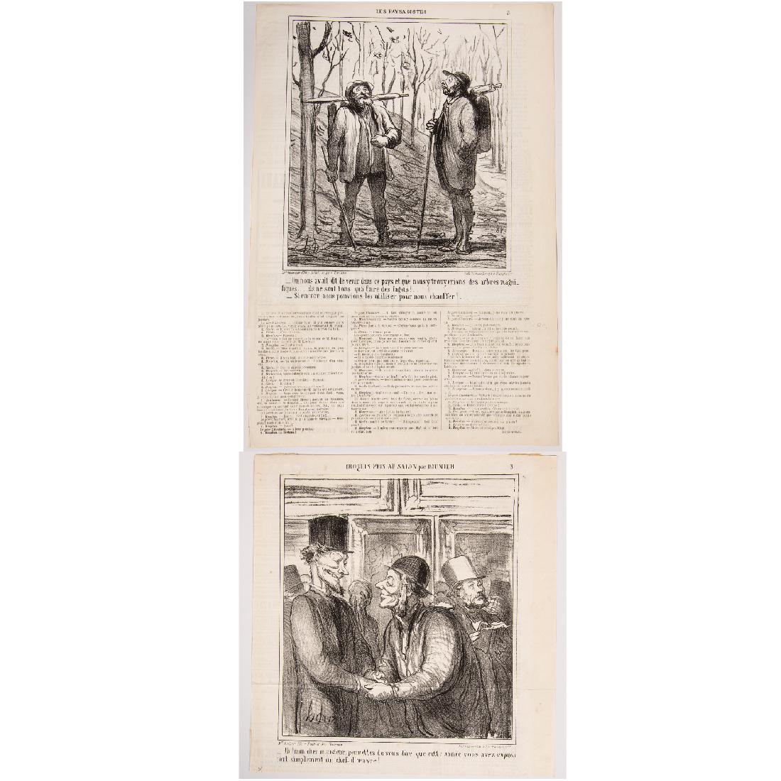 After Honoré Daumier (1808-1879) 'Croquis Pris au Salon: After Honoré Daumier (1808-1879) 'Croquis Pris au Salon par Daumier' and 'Les Paysagistes', Two lithographs. Largest sheet dimensions: h: 16 3/4 x w: 11 1/2 in.