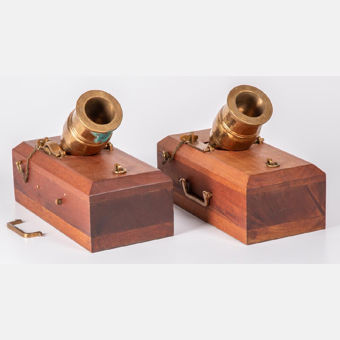 A Pair of Brass Mortars, 20th Century.: A Pair of Brass Mortars, 20th Century. H: 11 3/4 in.