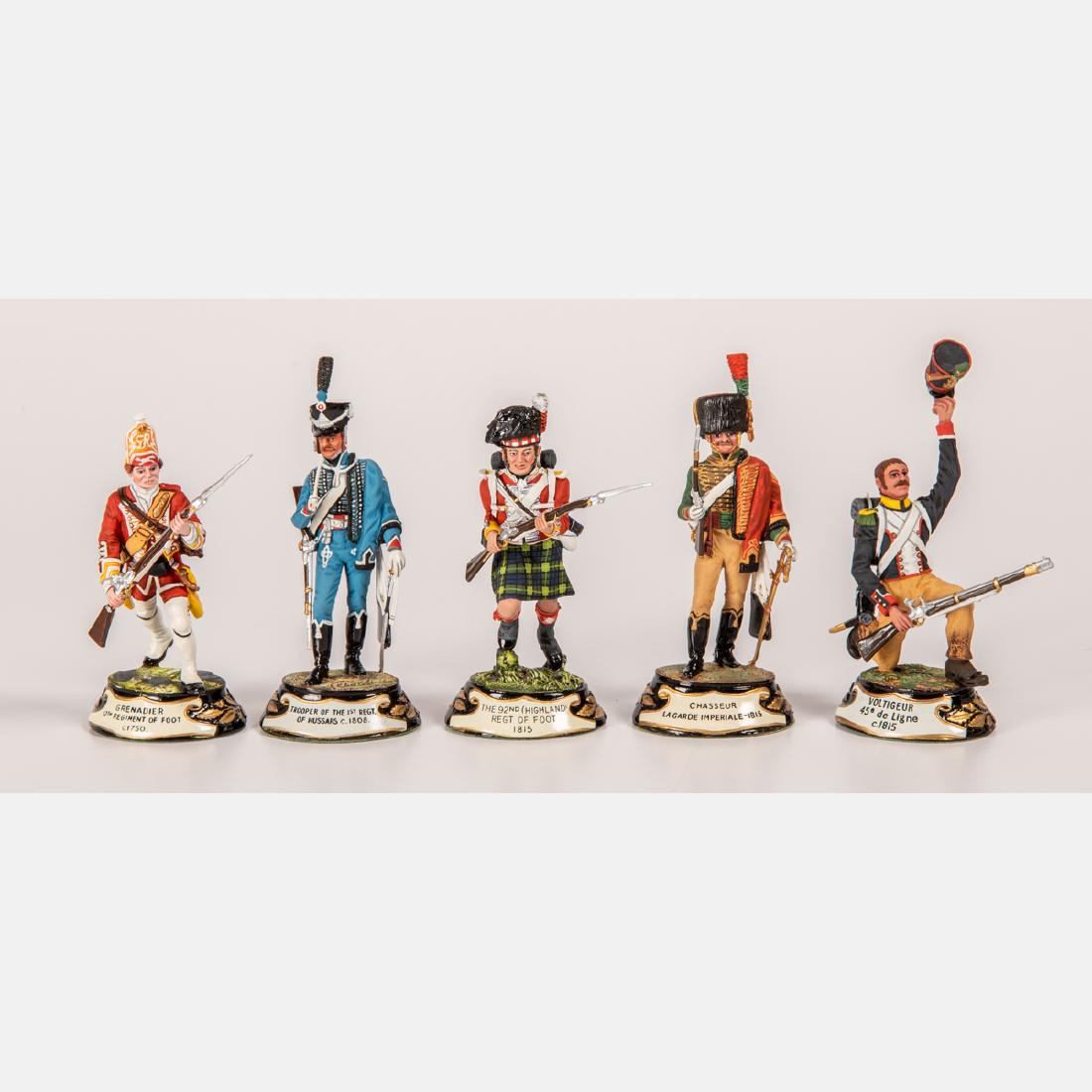 A Group of Five Painted Lead Soldiers by Charles C.: A Group of Five Painted Lead Soldiers by Charles C. Stadden Studios, 20th Century. Largest dimensions: h: 4 1/2 in.