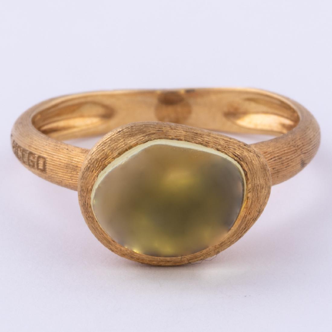 A Marco Bicego 18kt. Yellow Gold and Citrine Ring,: A Marco Bicego 18kt. Yellow Gold and Citrine Ring, Marked Marco Bicego, 750, Made in Italy, 2616VI. Ring size: 6. Total approx. weight: 2.6 dwt. Please note no credit card payments for first time buye