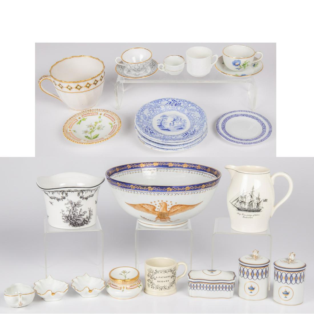 A Miscellaneous Collection of English and Continental: A Miscellaneous Collection of English and Continental Ceramic Serving Items by Various Makers, 20th Century, Including pieces by Staffordshire, Richard Ginori, Meissen, Royal Copenhagen, Spode and a G