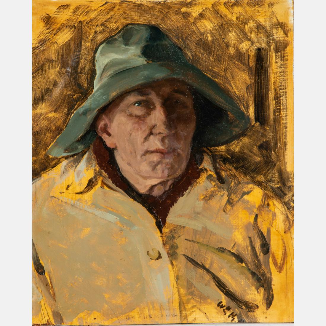 William Matthews Hekking (1885-1970) Portrait of: William Matthews Hekking (1885-1970) Portrait of William Hekking as a Salt, Oil on masonite, Signed lower right. H: 21 1/4 W: 17 1/2 in. in.