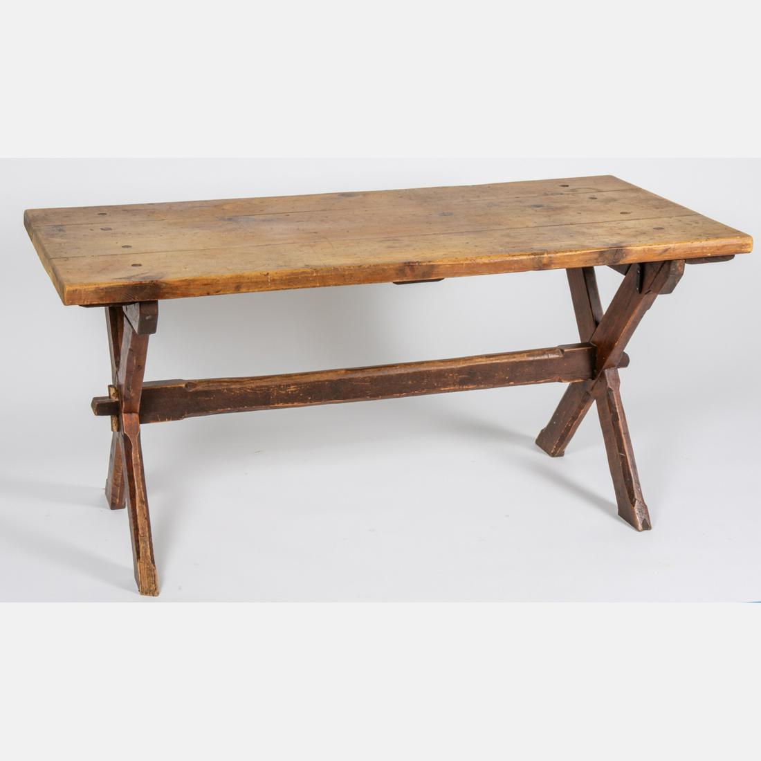 An American Pine Work Table, 20th Century.: An American Pine Work Table, 20th Century. H: 29 W: 26 3/8 D: 59 3/4 in. in.
