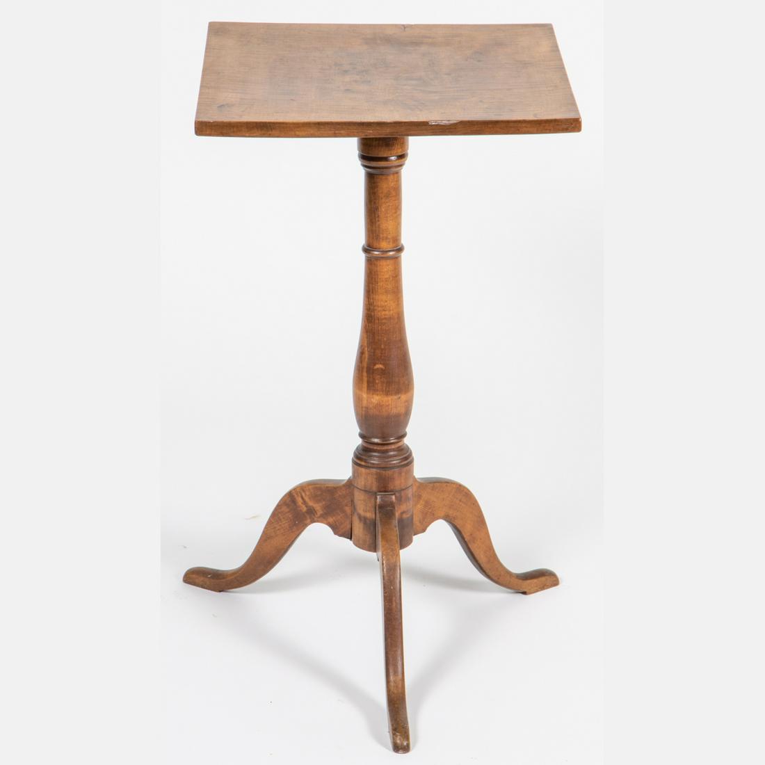 An American Cherry Tea Table, 20th Century.: An American Cherry Tea Table, 20th Century. H: 28 1/8 W: 16 1/2 D: 16 1/8 in. in.