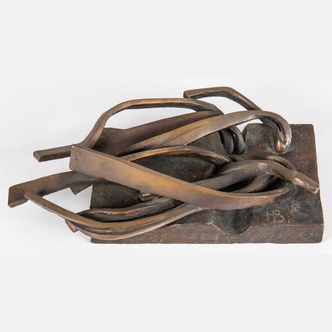 Helen Beling (American, 1914-2001) Westerly, Bronze: Helen Beling (American, 1914-2001) Westerly, Bronze maquette wall relief, Initialed HB. With a bronze foundry mark. H: 3 1/2 W: 11 1/4 D: 7 in.