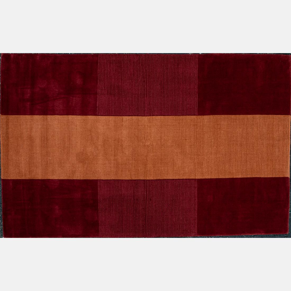 A Hand Tufted Sino Mid-Century Modern Wool Rug. (1 of 3)
