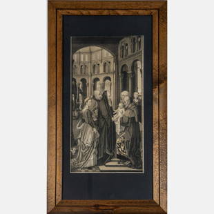 Johann Nepomuk Strixner (1782-1855) Presentation in the: Johann Nepomuk Strixner (1782-1855)Presentation in the TempleLithograph,Inscribed lower margin, J. von Eyck pinxt: Gedruckt unter der Direction von Strixner in Stuttgart. N: Strixner del: 1822.From th