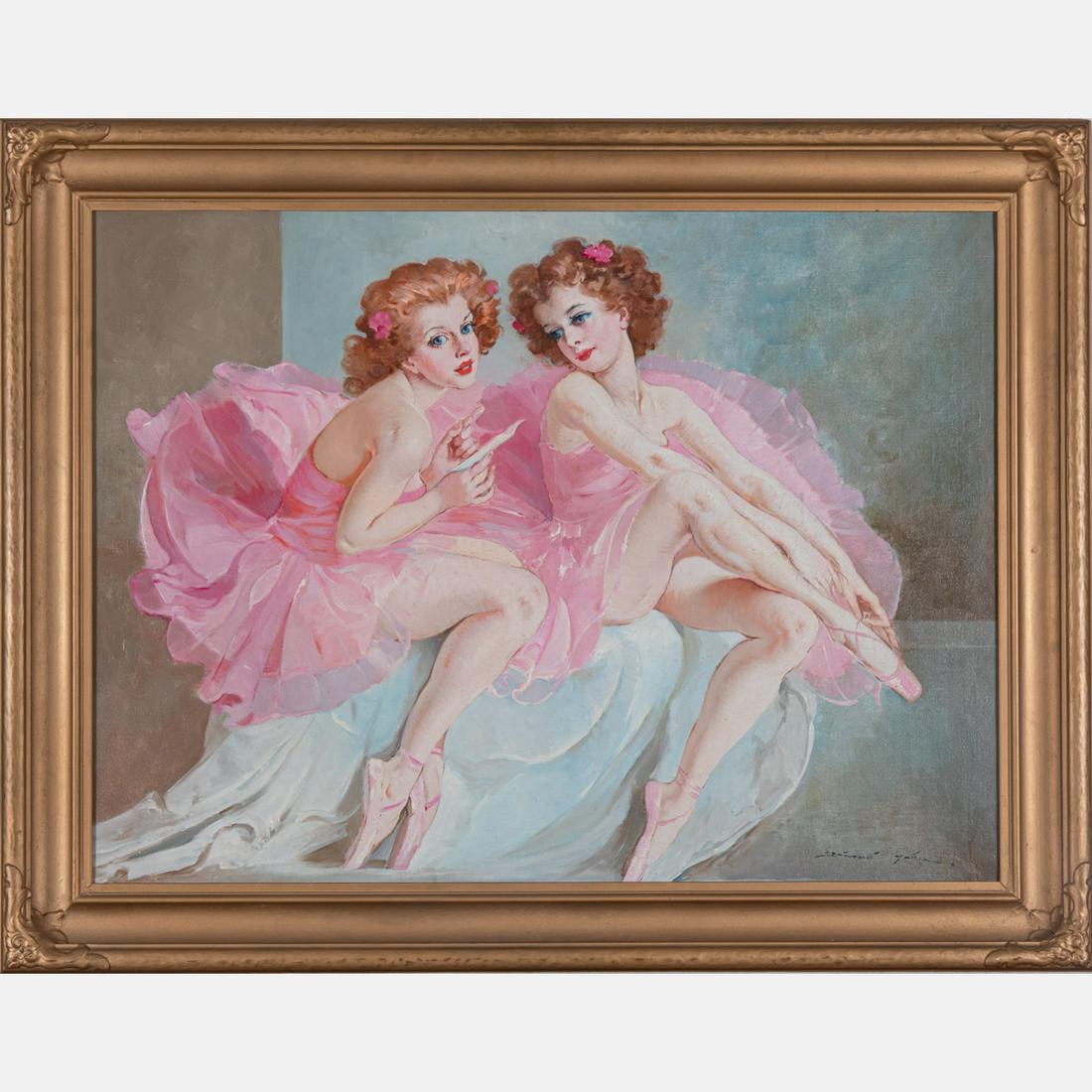 Maria Szantho (Hungarian,1897-1998) Ballerinas, Oil on: Maria Szantho (Hungarian,1897-1998)Ballerinas,Oil on canvas,Signed lower right.Framed dimensions: H: 28 3/4 x W: 36 3/4 in.H: 22 3/4 W: 30 3/4 in.