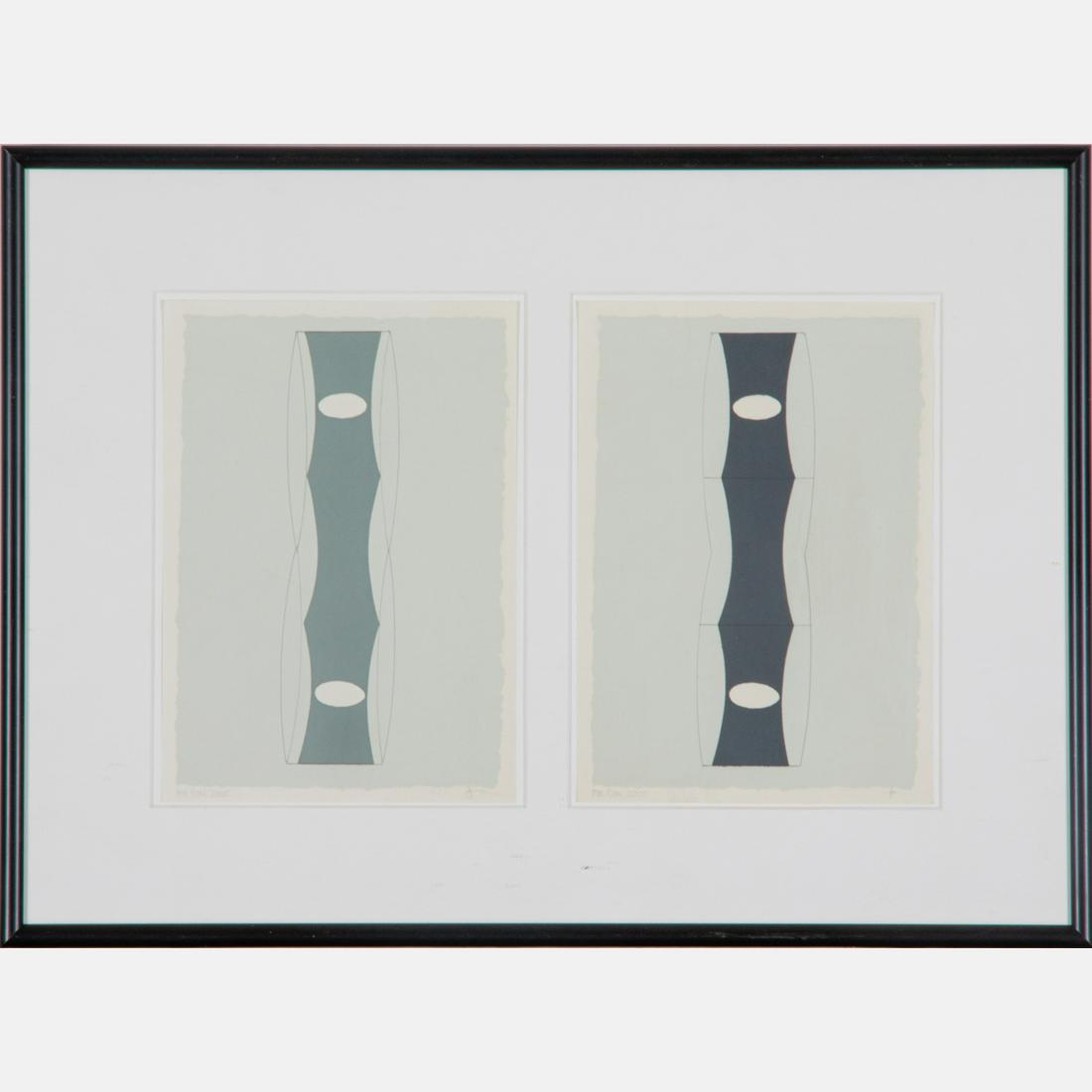 John Pearson (b. 1940) For Ron, Drawing and silkscreen,: John Pearson (British, b. 1940)For Ron,Drawing and silkscreen,Unsigned and dated 2005.Framed dimensions: H: 12 1/2 x W: 17 in.H: 7 3/4 W: 5 1/2 in.