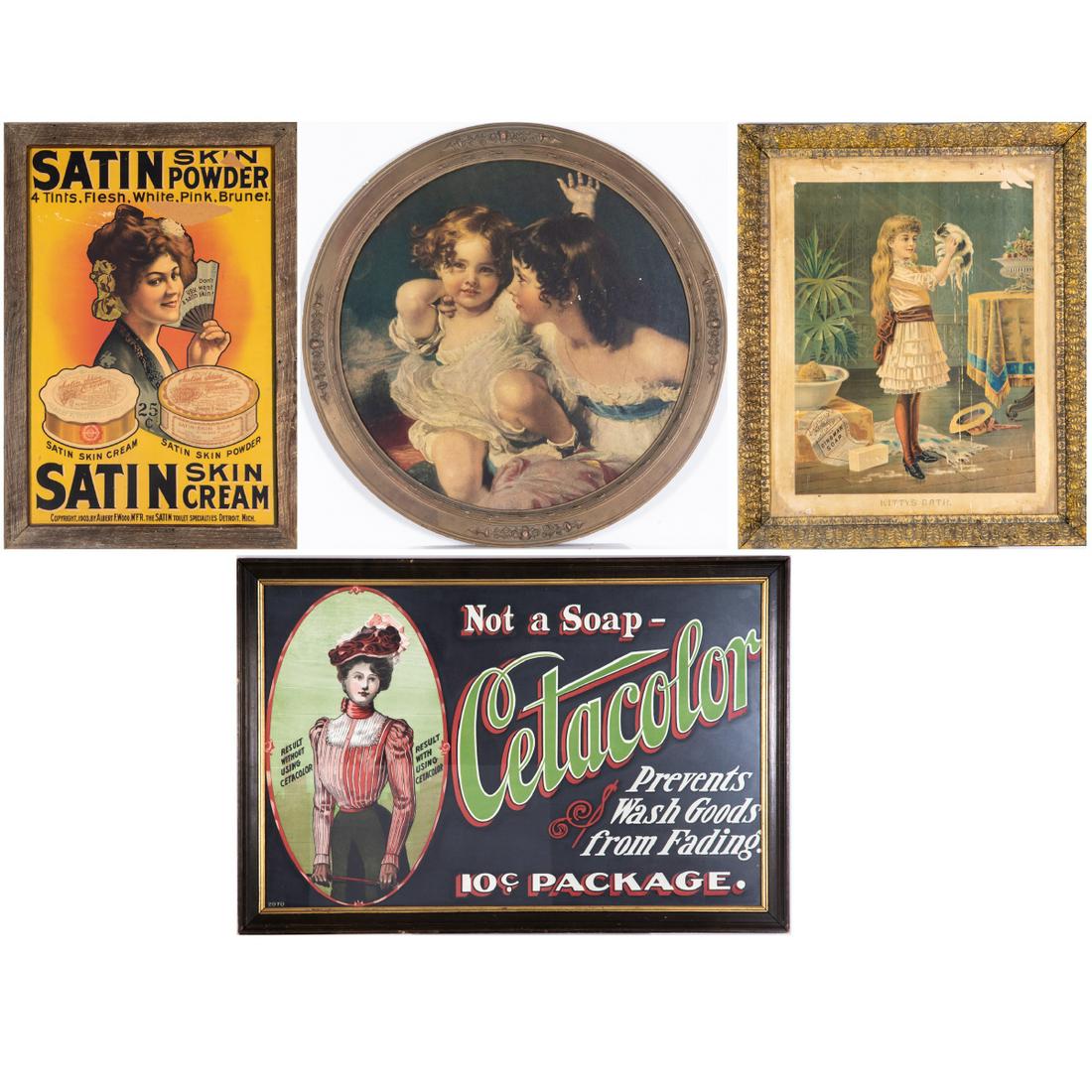 Antique Framed Lithograph Advertising Signs (1 of 12)