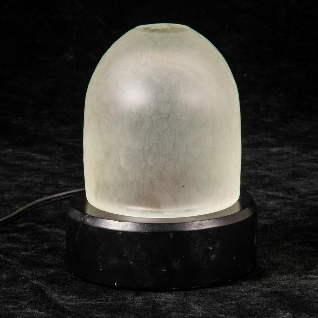 Elizabeth McClure Etched Glass Vase on Light Stand (1 of 5)