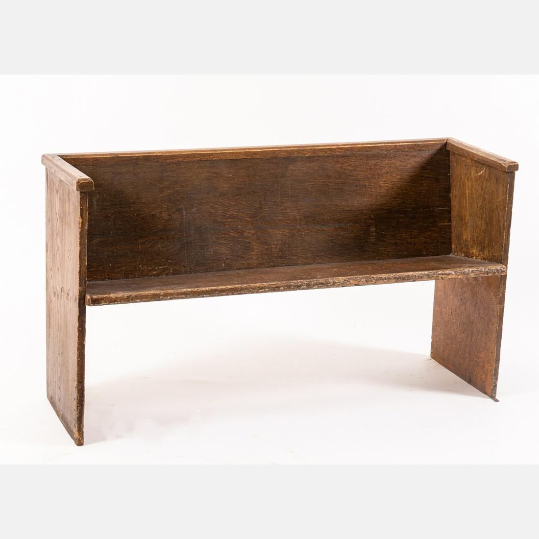 American Painted Oak Pew Bench, (1 of 4)