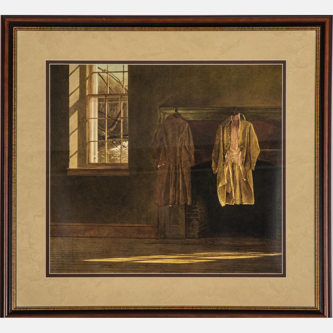 A Collotype Print After Andrew Wyeth (American,: A Collotype Print After Andrew Wyeth (American, 1917-2009), The Quaker,All printing was completed in 1978 by the craftsmen of Triton Press.Framed dimensions: H: 29 3/8 x W: 31 5/8 in.H: 20 W: 22 1/8 i