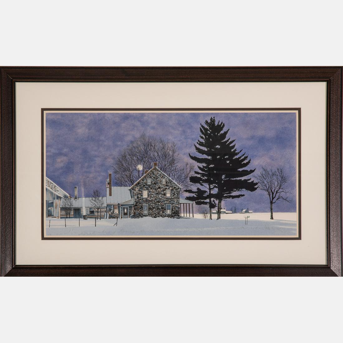 Peter Sculthorpe (American, b.1948) Zimmerman's Farm,: Peter Sculthorpe (American, b.1948)Zimmerman's Farm, Serigraph, Pencil signed lower right, 243/290 edition.Framed dimensions: H: 27 3/4 x W: 44 3/8 in. H: 16 3/8 W: 32 7/8 in.