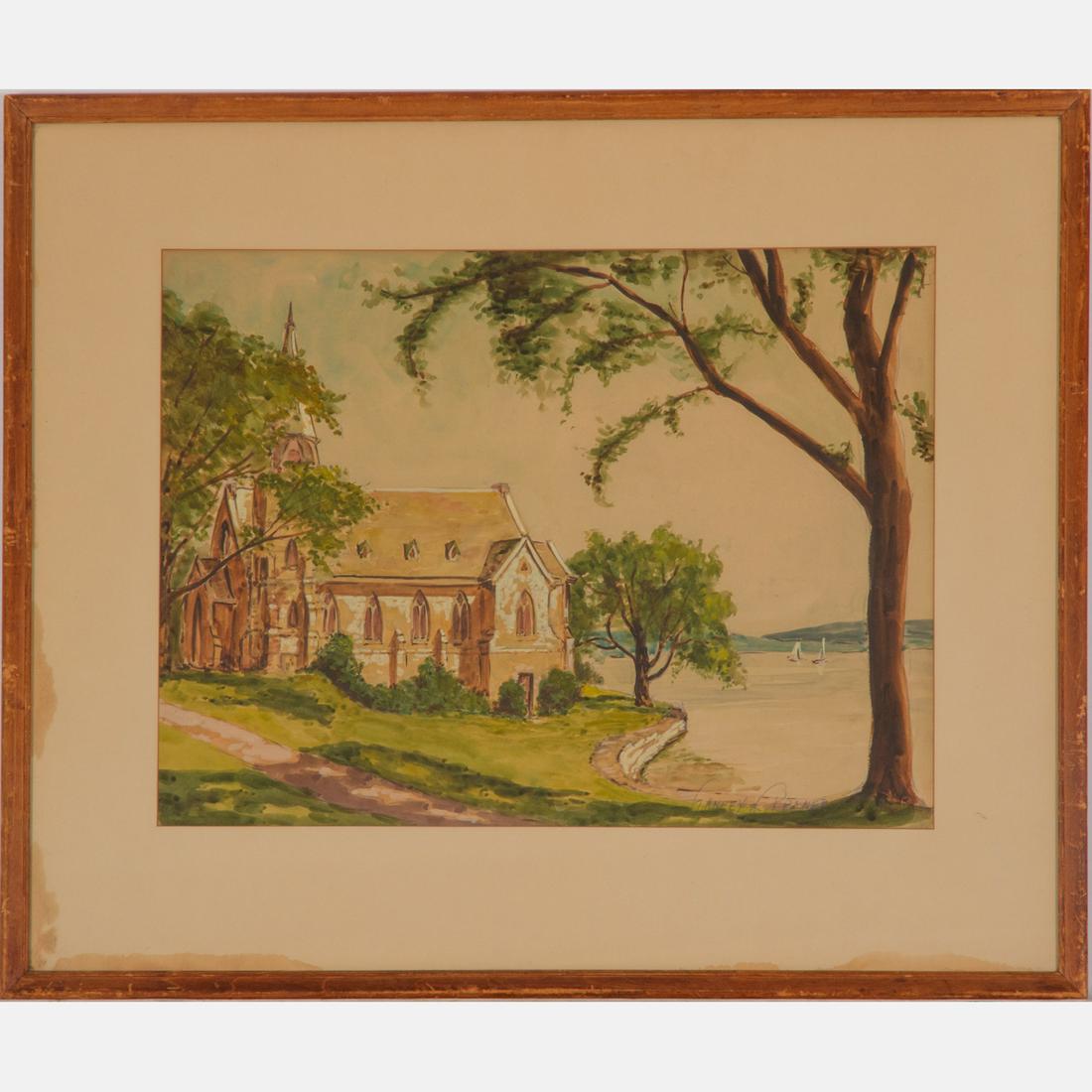 Ganley L. Kramer, 20th Century, Untitled, Watercolor,: Ganley L. Kramer, 20th Century,Untitled,Watercolor, Signed lower right.Framed dimensions: H: 23 1/8 x W: 27 3/4 in.H: 14 3/4 W: 20 in.