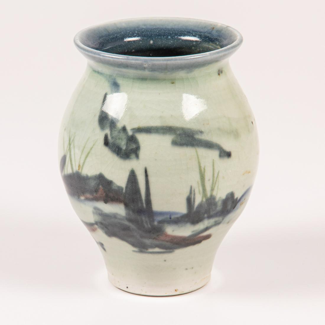 A Studio Pottery Porcelain Blue and White Vase, 20th (1 of 4)