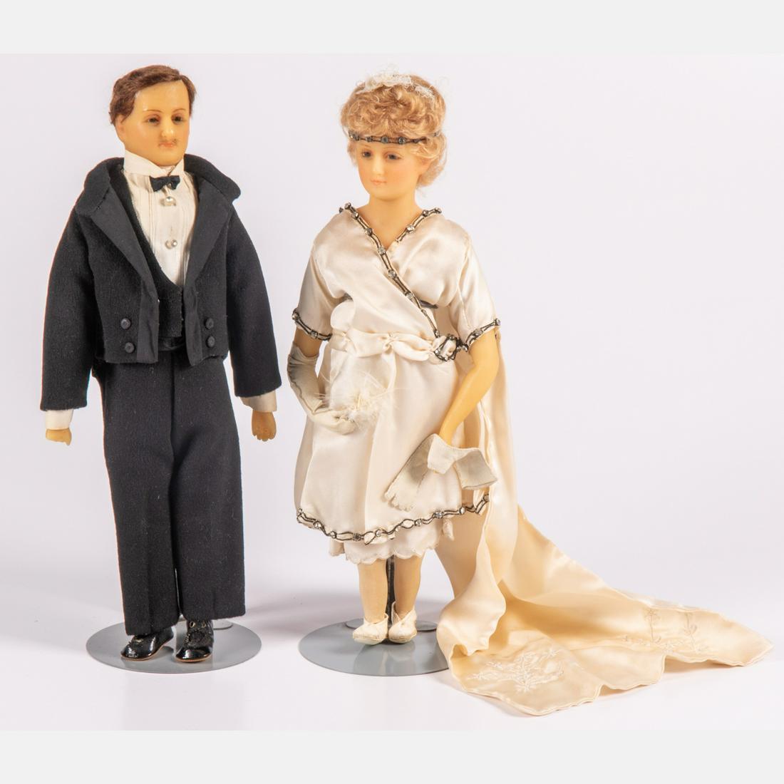 Two Continental Wax Figures, ca.1900 (1 of 12)