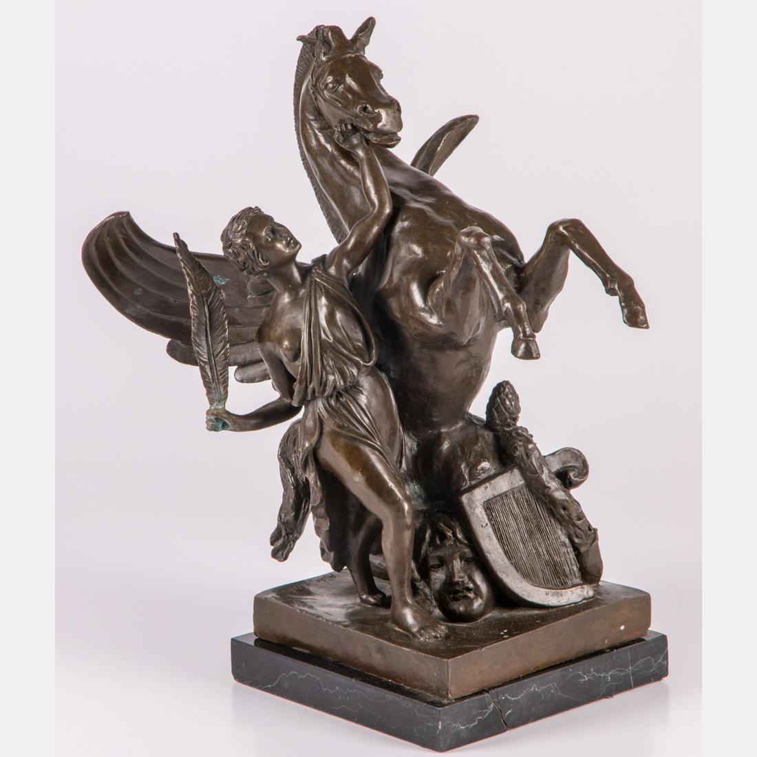 A Bronze Sculpture of Pegasus and a Mythical Female (1 of 8)