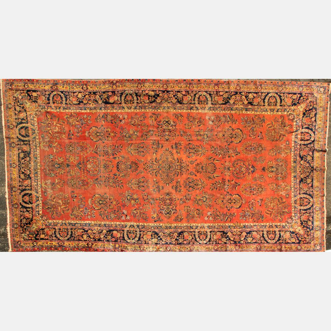 An Antique Persian Kashan Wool Rug, Early 20th Century. (1 of 4)